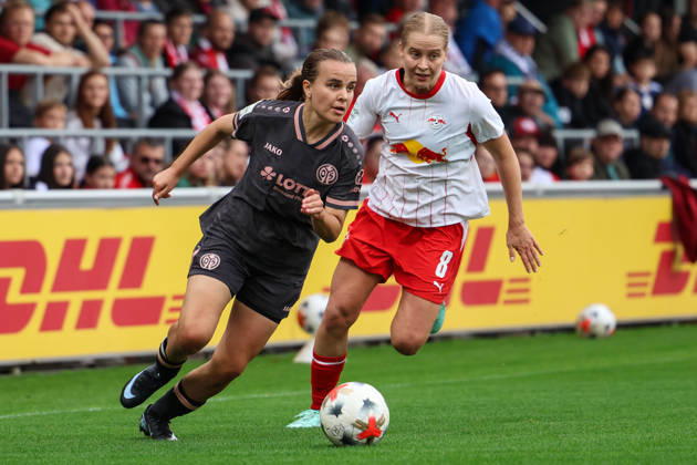 Deutschland: Fußball Google Pixel Frauen-Bundesliga 2026 - 2027, 6. Spieltag - RB Leipzig gegen FSV Mainz 05, Trainingszentrum von RB Leipzig (Leipzig): Kara Bathmann (1. FSV Mainz 05 Frauen, 4) am Ball Copyright: xLucasxWalterx