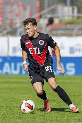 KOELN, GERMANY - OCTOBER 3, 2026: Lucas Wolf (FC Viktoria Köln, 21) during the friendly match between FC Viktoria Köln vs. 1. FC Köln at the Sportpark Hoehenberg on October 3, 2026 in Koeln, Germany. DFL REGULATIONS PROHIBIT ANY USE OF PHOTOGRAPHS AS IMAGE SEQUENCES AND OR QUASI-VIDEO. Nordrhein-Westfalen Germany Copyright: xLeahxKohringx