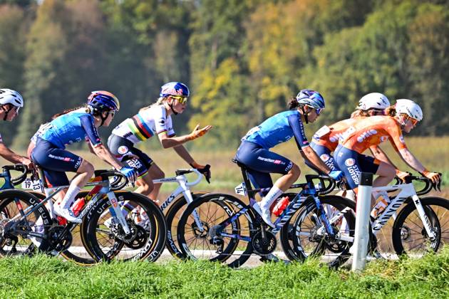 Dutch Demi Vollering is pictured in action during the elite women Road Race race (130 km) at the cycling UEC Road European Championships, in Ljubljana, Slovenia Saturday 3 October 2026. The UEC Road European Championships are taking place from 02 to 07 October in Ljubljana, Slovenia. DAVIDxPINTENS  x188613315x