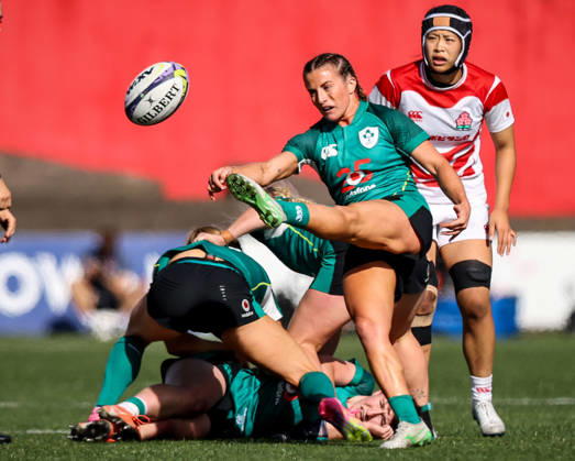 Women s International Test Match, Virgin Media Park, Cork 3 10 2026 Ireland vs Japan Ireland s Emily Lane kicks Emily Lane kicks 3 10 2026  Copyright: xDanxClohessyx DC91085 copy