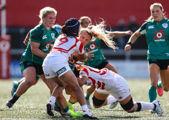 Women s International Test Match, Virgin Media Park, Cork 3 10 2026 Ireland vs Japan Japan s Moe Tsukui tackles Aoife Dalton of Ireland Moe Tsukui tackles Aoife Dalton 3 10 2026  Copyright: xx BB3_9192