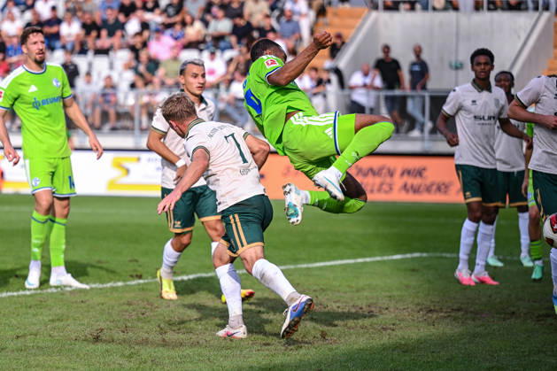 03.10.2026, Fussball, Saison 2026 2027, Testspiel, SC Austria Lustenau - FC Schalke 04, Moussa Sylla (FC Schalke 04) erzielt das Tor zum 0:1, xRHR-FOTO YYx Copyright: KROEGER RHR-FOTOx RHR-FOTO YY