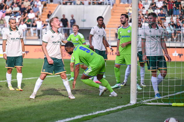 03.10.2026, Fussball, Saison 2026 2027, Testspiel, SC Austria Lustenau - FC Schalke 04, Moussa Sylla (FC Schalke 04) erzielt das Tor zum 0:1, xRHR-FOTO YYx Copyright: KROEGER RHR-FOTOx RHR-FOTO YY