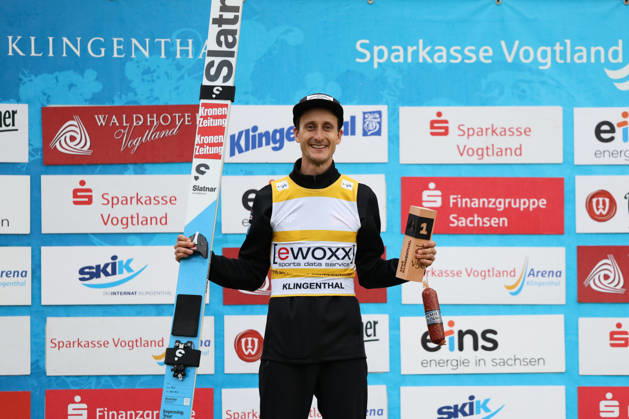 03.10.2026, Skispringen, Männer, FIS Continental Cup, Sommer Saison 2026, Einzelwettbewerb Tagessieger Clemens Aigner (AUT) Klingenthal Vogtland Arena Sachsen Deutschland