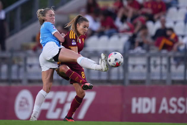 Lazio™s Megan Connolly Roma™s Kayleigh Van Dooren during the Serie A Women soccer match between Roma and Lazio at the Rome s Tre Fontane stadium, Italy - Saturday October 3, 2026 - Soccer ( Photo by Alfredo Falcone LaPresse )  Copyright: xAlfredoxFalcone LaPressex