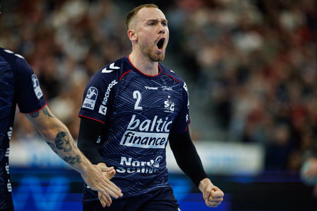 Opel HBL: SG Flensburg-Handewitt vs FRISCH AUF! Göppingen; 03.10.26 Jubel Torjubel bei Simon Pytlick (Nr.02, SG Flensburg-Handewitt Opel HBL: SG Flensburg-Handewitt vs FRISCH AUF! Göppingen, GGW Arena am 03.10.26 Copyright: xBEAUTIFULxSPORTS MarioxM.xKobergx