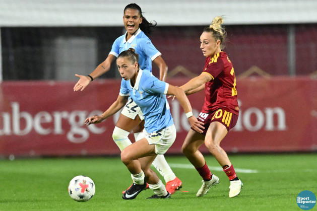 SOCCER - Women s Serie A - AS Roma vs. SS Lazio Women Photo by IPA ABACAPRESS.COM89267021 - Megan Connolly of S.S. Lazio and Giada Greggi of A.S. Roma during the Serie A Women’s league match between Roma and Lazio, the AS Roma vs. S.S. Lazio Women’s match in the Italian Serie A Women’s league in Rome, Italy, on October 3, 2026 Rome Italy Copyright: xIPAxSport ABACAx