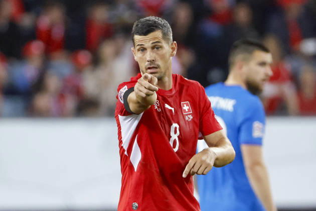 Remo Freuler (Schweiz, 08), Mimik, Gesichtsausdruck, Emotion , Schweiz, UEFA , Nations League, Matchday 3, Schweiz vs. Slowenien, 03.10.2026, Luzern Swissporarena Schweiz Copyright: xGrantxHubbsx