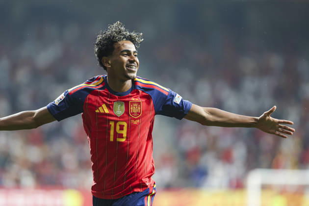 October 3, 2026, Oviedo, Asturias, Spain: Lamine Yamal of Spain celebrates after scoring his team s first goal during the UEFA Nations League 2026 27 group phase match between Spain and Czech Republic at Carlos Tartiere stadium on October 03, 2026, in Oviedo, Spain. Oviedo Spain - ZUMAa181 20261003_zaa_a181_082 Copyright: xIrinaxR.xHx