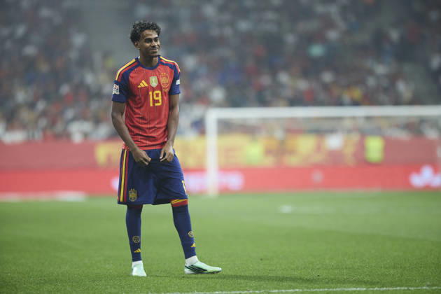 Spain - Czech Republic - UEFA Nations League 2026 27 OVIEDO, SPAIN - OCTOBER 3: Lamine Yamal of Spain reacts during the UEFA Nations League 2026 27 group phase match between Spain and Czech Republic at the Carlos Tartiere Stadium on October 3, 2026 in Oviedo, Spain. (Photo by Diego Simon Photo Players Images Magara Press) Oviedo Carlos Tartiere Espana Copyright: xDiegoxSimonx
