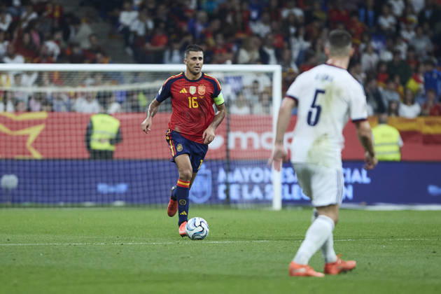 Spain - Czech Republic - UEFA Nations League 2026 27 OVIEDO, SPAIN - OCTOBER 3: Rodri of Spain runs with the ball during the UEFA Nations League 2026 27 group phase match between Spain and Czech Republic at the Carlos Tartiere Stadium on October 3, 2026 in Oviedo, Spain. (Photo by Diego Simon Photo Players Images Magara Press) Oviedo Carlos Tartiere Espana Copyright: xDiegoxSimonx
