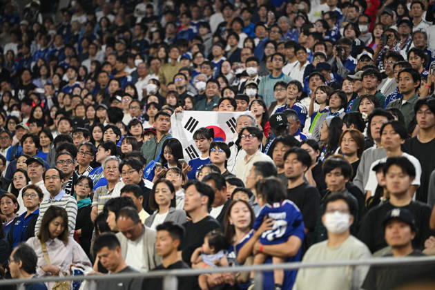 South Korea v Japan - 20th Asian Games Aichi-Nagoya TOYOTA, JAPAN - OCTOBER 03: Fans of South Korea are seen during the Football Men s Final Match between South Korea and Japan on day fourteen of the 20th Asian Games Aichi-Nagoya at Toyota Stadium on October 03, 2026 in Toyota, Aichi, Japan. Stringer Anadolu Tokyo Japan. Editorial use only. Please get in touch for any other usage.  Copyright: x2026xAnadoluxStringerx