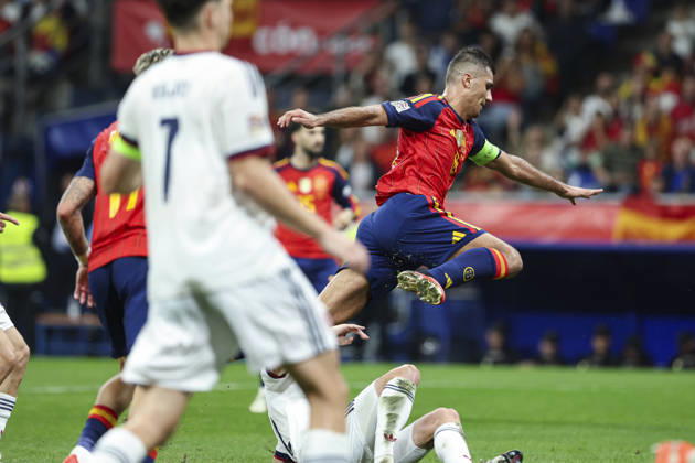 October 3, 2026, Oviedo, Asturias, Spain: Rodri of Spain celebrates after scoring his team s second goal during the UEFA Nations League 2026 27 group phase match between Spain and Czech Republic at Carlos Tartiere stadium on October 03, 2026, in Oviedo, Spain. Oviedo Spain - ZUMAa181 20261003_zaa_a181_107 Copyright: xIrinaxR.xHx