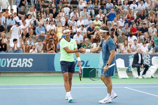 Rafa Nadal Academy Slam, part of the Rafa Nadal Academy 10th Anniversary celebrations at the Rafa Nadal Academy Featuring: Rafael Nadal and Carlos Moya Where: Manacor, Balearic Islands, Spain When: 03 Oct 2026 Credit: Alex Cropper Cover Images EDITORIAL USE ONLY. NOT FOR USE BY NEWSPAPERS BASED IN THE UK. Copyright: xx coverimg56074175