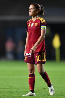 SOCCER - Women s Serie A - AS Roma vs. SS Lazio Women Photo by IPA ABACAPRESS.COM89273250 - Manuela Giugliano of A.S. Roma Women at the end of the Serie A Women s Athora match—Matchday 2—between A.S. Roma Women and S.S. Lazio Women at the Tre Fontane Stadium on October 3, 2026, in Rome, Italy. Rome Italy Copyright: xIPAxSport ABACAx