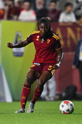 SOCCER - Women s Serie A - AS Roma vs. SS Lazio Women Photo by IPA ABACAPRESS.COM89273239 - Maya Antoine of A.S. Roma Women is in action during the Serie A Women Athora, Matchday 2, between A.S. Roma Women and S.S. Lazio Women, at the Tre Fontane Stadium on October 3, 2026, in Rome, Italy. Rome Italy Copyright: xIPAxSport ABACAx