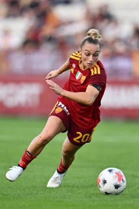 SOCCER - Women s Serie A - AS Roma vs. SS Lazio Women Photo by IPA ABACAPRESS.COM89273240 - Giada Greggi of A.S. Roma Femminile is in action during the Serie A Women Athora, Matchday 2, between A.S. Roma and S.S. Lazio Women, at the Tre Fontane Stadium on October 3, 2026, in Rome, Italy. Rome Italy Copyright: xIPAxSport ABACAx