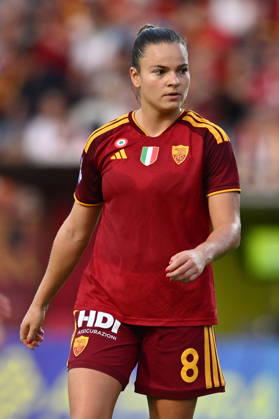SOCCER - Women s Serie A - AS Roma vs. SS Lazio Women Photo by IPA ABACAPRESS.COM89273536 - Kayleigh Van Dooren of A.S. Roma Women is in action during the Serie A Women Athora, Matchday 2, between A.S. Roma Women and S.S. Lazio Women, at the Tre Fontane Stadium on October 3, 2026, in Rome, Italy. Rome Italy Copyright: xIPAxSport ABACAx