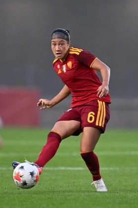 SOCCER - Women s Serie A - AS Roma vs. SS Lazio Women Photo by IPA ABACAPRESS.COM89273540 - Maya Loren Doms of A.S. Roma Women is in action during the Serie A Women Athora, Matchday 2, between A.S. Roma Women and S.S. Lazio Women, at the Tre Fontane Stadium on October 3, 2026, in Rome, Italy. Rome Italy Copyright: xIPAxSport ABACAx