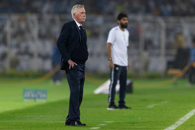 KOLKATA, INDIA - OCTOBER 3: Carlo Ancelotti Head Coach of Brazil looks on during friendly match between India and Brazil at the Vivekananda Yuba Bharati Krirangan (VYBK) Stadium in Kolkata, India on 3rd October, 2026 Copyright: xUnnatixNaidux Sportspressphoto_SPR245235