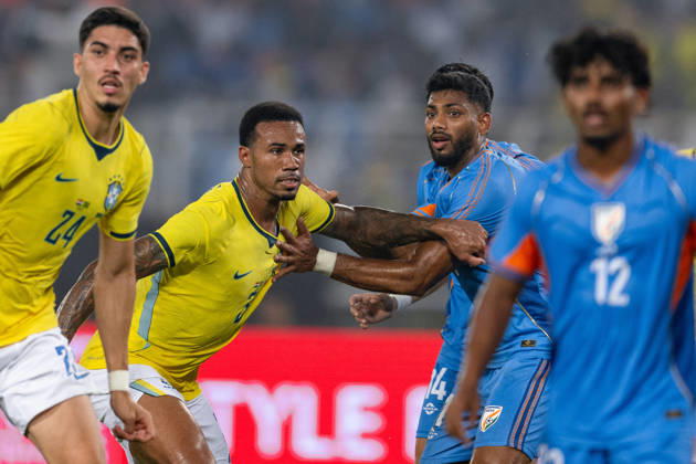 KOLKATA, INDIA - OCTOBER 3: Gabriel dos Santos Magalhaes of Brazil looks on during friendly match between India and Brazil at the Vivekananda Yuba Bharati Krirangan (VYBK) Stadium in Kolkata, India on 3rd October, 2026 Copyright: xUnnatixNaidux Sportspressphoto_SPR245252
