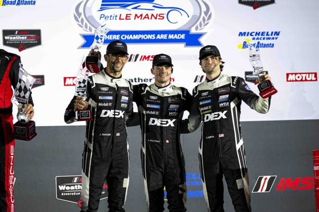 AUTO - IMSA - PETIT LE MANS 2026 40 DELETRAZ Louis (che), HERTA Colton (usa), TAYLOR Jordan (usa), Cadillac Wayne Taylor Racing, Cadillac V-Series.R, portrait during the 2026 Motul Petit Le Mans, 11th round of the 2026 IMSA WeatherTech SportsCar Championship, from October 1 to 3, 2026 on the Michelin Raceway Road Atlanta in Braselton, Georgia, United States of America - BraseltonUnited States Copyright: xFabrizioxBoldonix