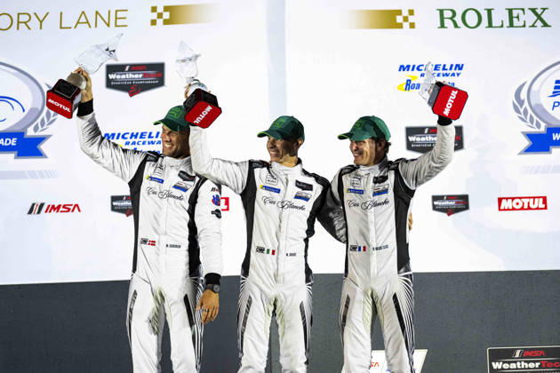 AUTO - IMSA - PETIT LE MANS 2026 68 HASSE CLOT Valentin (fra), SORENSEN Marco (dnk), DRUDI Mattia (ita), Car Blanche, Aston Martin Vantage GT3 Evo, portrait during the 2026 Motul Petit Le Mans, 11th round of the 2026 IMSA WeatherTech SportsCar Championship, from October 1 to 3, 2026 on the Michelin Raceway Road Atlanta in Braselton, Georgia, United States of America - BraseltonUnited States Copyright: xFabrizioxBoldonix