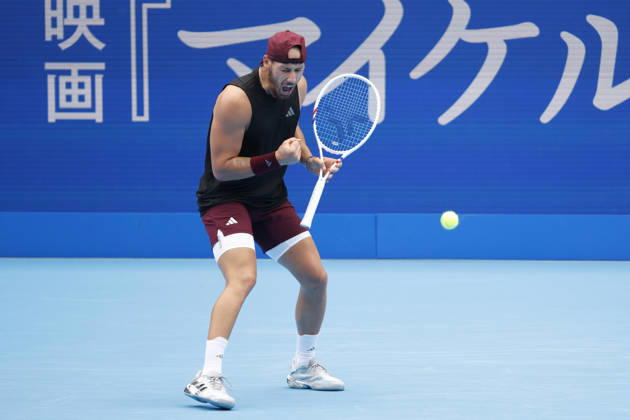 October 4, 2026, Tokyo, Japan: Kyrian Jacquet (France) reacts against Jaume Munar (Spain) during their Quarter-final match at the Kinoshita Group Japan Open Tennis Championships at Ariake Colosseum in Tokyo. The tournament runs from September 29 to October 6. Munar won 6-4, 6-2. Tokyo Japan - ZUMAm191 20261004_aap_m191_003 Copyright: xRodrigoxReyesxMarinx