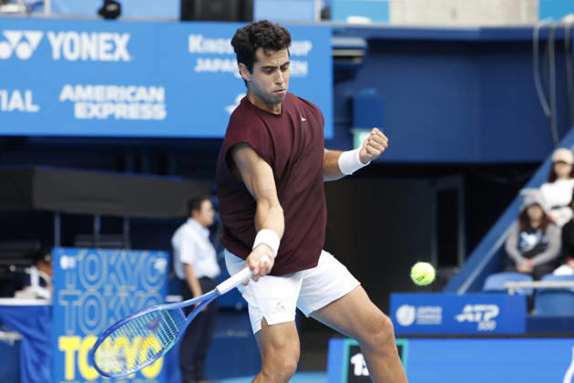 October 4, 2026, Tokyo, Japan: Jaume Munar (Spain) returns a shot against Kyrian Jacquet (France) during their Quarter-final match at the Kinoshita Group Japan Open Tennis Championships at Ariake Colosseum in Tokyo. The tournament runs from September 29 to October 6. Munar won 6-4, 6-2. Tokyo Japan - ZUMAm191 20261004_aap_m191_045 Copyright: xRodrigoxReyesxMarinx
