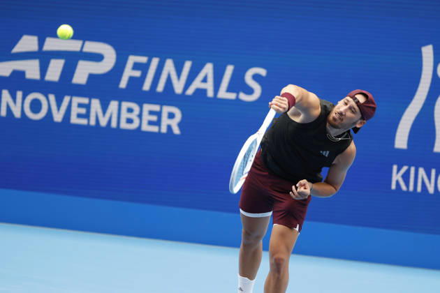 October 4, 2026, Tokyo, Japan: Kyrian Jacquet (France) serves against Jaume Munar (Spain) during their Quarter-final match at the Kinoshita Group Japan Open Tennis Championships at Ariake Colosseum in Tokyo. The tournament runs from September 29 to October 6. Munar won 6-4, 6-2. Tokyo Japan - ZUMAm191 20261004_aap_m191_030 Copyright: xRodrigoxReyesxMarinx