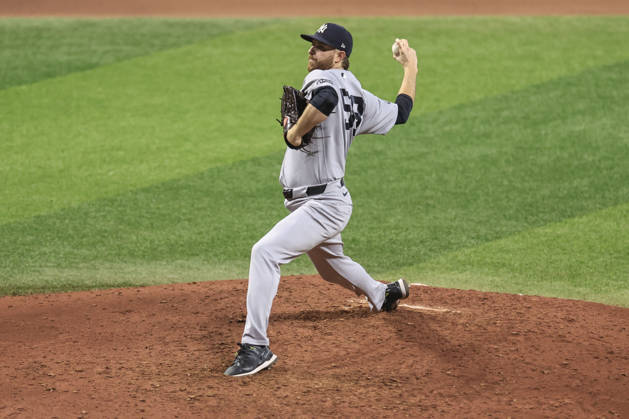 October 3, 2026, St. Petersburg, Florida, USA: New York Yankees pitcher Paul Blackburn (58) delivers a pitch in the eighth inning of game one of the ALDS for the 2026 MLB, Baseball Herren, USA Playoffs against the Tampa Bay Rays on October 3, 2026 at Tropicana Field. The Rays beat the Yankees 1-0. St. Petersburg USA - ZUMAh180 20261003_zsp_h180_103 Copyright: xKimxHukarix