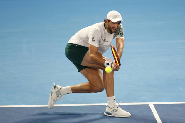 October 4, 2026, Tokyo, Japan: Valentin Vacherot (Monaco) returns a shot against Arthur Fils (France) during their quarterfinal match at the Kinoshita Group Japan Open Tennis Championships at Ariake Colosseum in Tokyo. The tournament runs from September 29 to October 6. Vacherot won 7-5, 4-6, 6-4. Tokyo Japan - ZUMAm191 20261004_aap_m191_100 Copyright: xRodrigoxReyesxMarinx