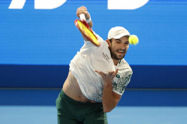 October 4, 2026, Tokyo, Japan: Valentin Vacherot (Monaco) serves against Arthur Fils (France) during their quarterfinal match at the Kinoshita Group Japan Open Tennis Championships at Ariake Colosseum in Tokyo. The tournament runs from September 29 to October 6. Vacherot won 7-5, 4-6, 6-4. Tokyo Japan - ZUMAm191 20261004_aap_m191_121 Copyright: xRodrigoxReyesxMarinx