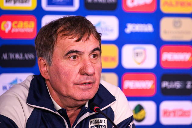 261004 Gheorghe Hagi Head coach Gheorghe Hagi of the Romanian men s national football team at a press conference, PK, Pressekonferenz on October 4, 2026 in Bucharest. Photo: Ludvig Thunman BILDBYRAN kod LT LT0825 fotboll football soccer fotball nations league uefa nations league presskonferens press conference rumänien romania bbeng fotboll football soccer fotball nations league uefa nations league presskonferens press conference rumänien romania bbeng Copyright: LUDVIGxTHUNMAN BB261004LT012