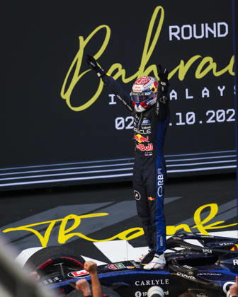 F1 - BAHRAIN GRAND PRIX IN MALAYSIA 2026 VERSTAPPEN Max (nld), Red Bull Racing Ford RB22, portrait celebrating his win during the 2026 Formula 1 Bahrain Grand Prix in Malaysia, 16th round of the 2026 Formula One World Championship, WM, Weltmeisterschaft from October 2 to 4, 2026 on the Sepang International Circuit, in Sepang, Malaysia - SepangMalaysia  Copyright: xANTONINxVINCENTx