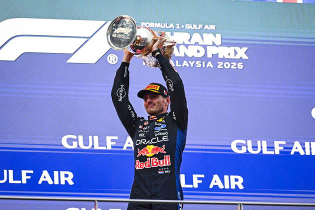 F1 - BAHRAIN GRAND PRIX IN MALAYSIA 2026 VERSTAPPEN Max (nld), Red Bull Racing Ford RB22, portrait, on the podium during the 2026 Formula 1 Bahrain Grand Prix in Malaysia, 16th round of the 2026 Formula One World Championship, WM, Weltmeisterschaft from October 2 to 4, 2026 on the Sepang International Circuit, in Sepang, Malaysia - SepangMalaysia  Copyright: xALBERTOxVIMERCATIx