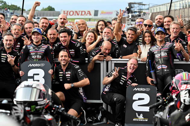 MOTO - MOTO GP - GRAND PRIX OF JAPAN 2026 MARTIN Jorge (spa), Aprilia Racing, Aprilia RS-GP26, portrait and BEZZECCHI Marco (ita), Aprilia Racing, Aprilia RS-GP26, celebrating their podiums during the 2026 MotoGP Motul Grand Prix of Japan on the Twin Ring Motegi Circuit from October 2 to 4th, At Motegi, Japan - MotegiJapan  Copyright: xGIGIxSOLDANOx