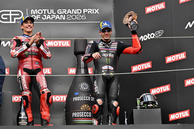 MOTO - MOTO GP - GRAND PRIX OF JAPAN 2026 BEZZECCHI Marco (ita), Aprilia Racing, Aprilia RS-GP26, podium, portrait during the 2026 MotoGP Motul Grand Prix of Japan on the Twin Ring Motegi Circuit from October 2 to 4th, At Motegi, Japan - MotegiJapan  Copyright: xGIGIxSOLDANOx