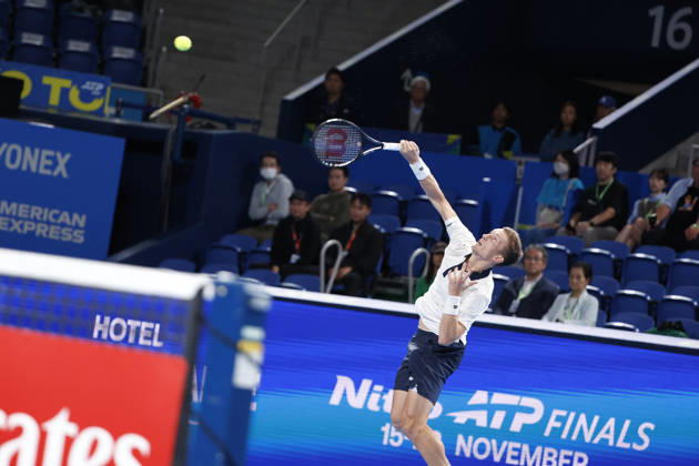 October 4, 2026, Tokyo, Japan: Jiri Lehecka (Czechia) serves against Adolfo Daniel Vallejo (Paraguay) during their quarterfinal match at the Kinoshita Group Japan Open Tennis Championships at Ariake Colosseum in Tokyo. The tournament runs from September 29 to October 6. Lehecka won 6-1, 6-1. Tokyo Japan - ZUMAm191 20261004_aap_m191_146 Copyright: xRodrigoxReyesxMarinx