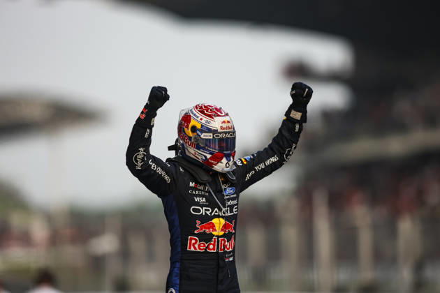 F1 - BAHRAIN GRAND PRIX IN MALAYSIA 2026 VERSTAPPEN Max (nld), Red Bull Racing Ford RB22, portrait celebrates his victory during the 2026 Formula 1 Bahrain Grand Prix in Malaysia, 16th round of the 2026 Formula One World Championship, WM, Weltmeisterschaft from October 2 to 4, 2026 on the Sepang International Circuit, in Sepang, Malaysia - SepangMalaysia  Copyright: xXavixBonillax