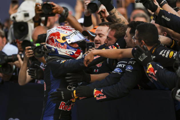 F1 - BAHRAIN GRAND PRIX IN MALAYSIA 2026 VERSTAPPEN Max (nld), Red Bull Racing Ford RB22, portrait celebrates his victory during the 2026 Formula 1 Bahrain Grand Prix in Malaysia, 16th round of the 2026 Formula One World Championship, WM, Weltmeisterschaft from October 2 to 4, 2026 on the Sepang International Circuit, in Sepang, Malaysia - SepangMalaysia  Copyright: xXavixBonillax