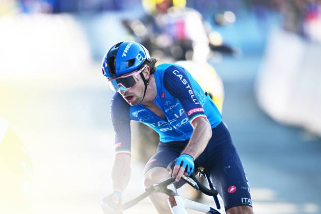 Italy s Giulio Ciccone pictured in action during the elite men Road Race race (196,2 km) at the cycling UEC Road European Championships, in Ljubljana, Slovenia Sunday 4 October 2026. The UEC Road European Championships are taking place from 02 to 07 October in Ljubljana, Slovenia. DAVIDxPINTENS  x188706519x
