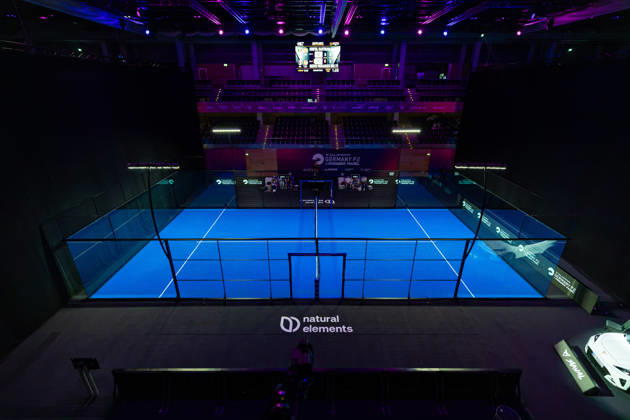 DÜSSELDORF, GERMANY - 6 OCTOBER 2026: Image shows a feature of Center Court during CUPRA Germany Premier Padel P2 2026 Day 3 at CASTELLO Düsseldorf on 6 10 2026 in Düsseldorf, Germany. Germany Copyright: xFröhlichxPascalx