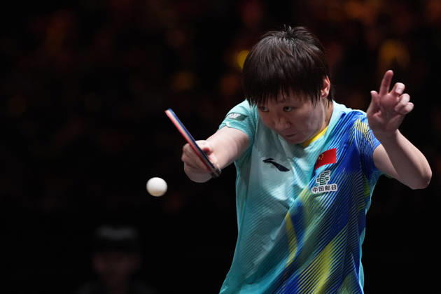 (261006) -- BEIJING, Oct. 6, 2026 -- Wang Manyu of China hits a return during the women s singles round of 32 match against Manika Batra of India at 2025 World Table tennis, Tischtennis (WTT) China Smash in Beijing, China, Oct. 6, 2026. ) (SP)CHINA-BEIJING-TABLE TENNIS-WTT-CHINA SMASH-WOMEN S SINGLES (CN) XiexHan