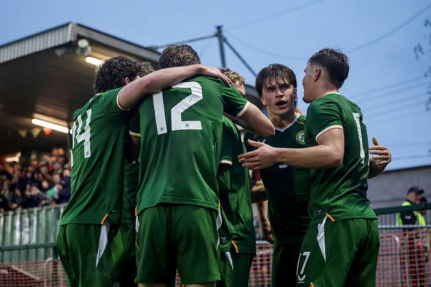 2027 UEFA Under 21 European Qualifier, Munster FA Turner s Cross, Cork 6 10 2026 Republic of Ireland vs England Ireland s Conor McManus celebrates with team mates after he scores his sides 2nd goal of the match Conor McManus celebrates with team mates after he scores his sides 2nd goal of the match 6 10 2026 Copyright: xx NE1L0231
