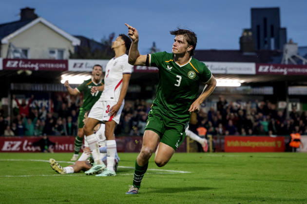 2027 UEFA Under 21 European Qualifier, Munster FA Turner s Cross, Cork 6 10 2026 Republic of Ireland vs England Ireland s Conor McManus celebrates after he scores his sides 2nd goal of the match Conor McManus celebrates after he scores his sides 2nd goal of the match 6 10 2026 Copyright: xx NE1L0102a