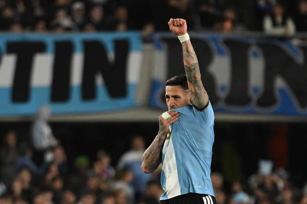 Lionel Messi farewell match BUENOS AIRES, ARGENTINA - OCTOBER 6: Nicolas Otamendi of Argentina celebrate after scoring his first goal during his farewell match with the national team, Nationalteam at the International Friendly, Länderspiel, Nationalmannschaft match between Argentina Vs Benin at Monumental Stadium on October 6, 2026 in Buenos Aires, Argentina. Buenos Aires Estadio Monumental Antonio Liberti Buenos Aires Argentina Copyright: xIMAGOx xPhotoCero5x xLucianoxBisbalx