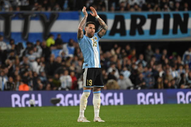 Lionel Messi farewell match BUENOS AIRES, ARGENTINA - OCTOBER 6: Nicolas Otamendi of Argentina celebrate after scoring his first goal during his farewell match with the national team, Nationalteam at the International Friendly, Länderspiel, Nationalmannschaft match between Argentina Vs Benin at Monumental Stadium on October 6, 2026 in Buenos Aires, Argentina. Buenos Aires Estadio Monumental Antonio Liberti Buenos Aires Argentina Copyright: xIMAGOx xPhotoCero5x xLucianoxBisbalx