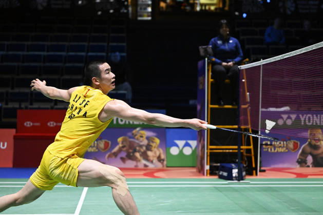 Li Shi Feng of China in action during the badminton Clash of Clans Arctic Open 2026 tournament in Vantaa, Finland on 7th October, 2026. - ANTTI AIMO-KOIVISTO Vantaa Finland HrTlh5lj9C8  Copyright: xAnttixAimo-Koivistox HrTlh5lj9C8
