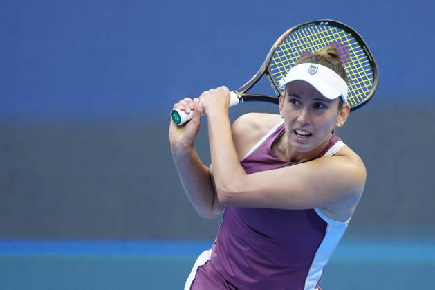 2026 China Open Women s Singles Round of 16 match in Beijing - 07 Oct. Elise Mertens of Belgium seen in action against Coco Gauff of the United States (Not in picture) during Women s Singles Round of 16 match on day eight of China Open at the National Tennis Center. Beijing China Copyright: xPolyxFeix xSOPAxImagesx 20261007_7031_112